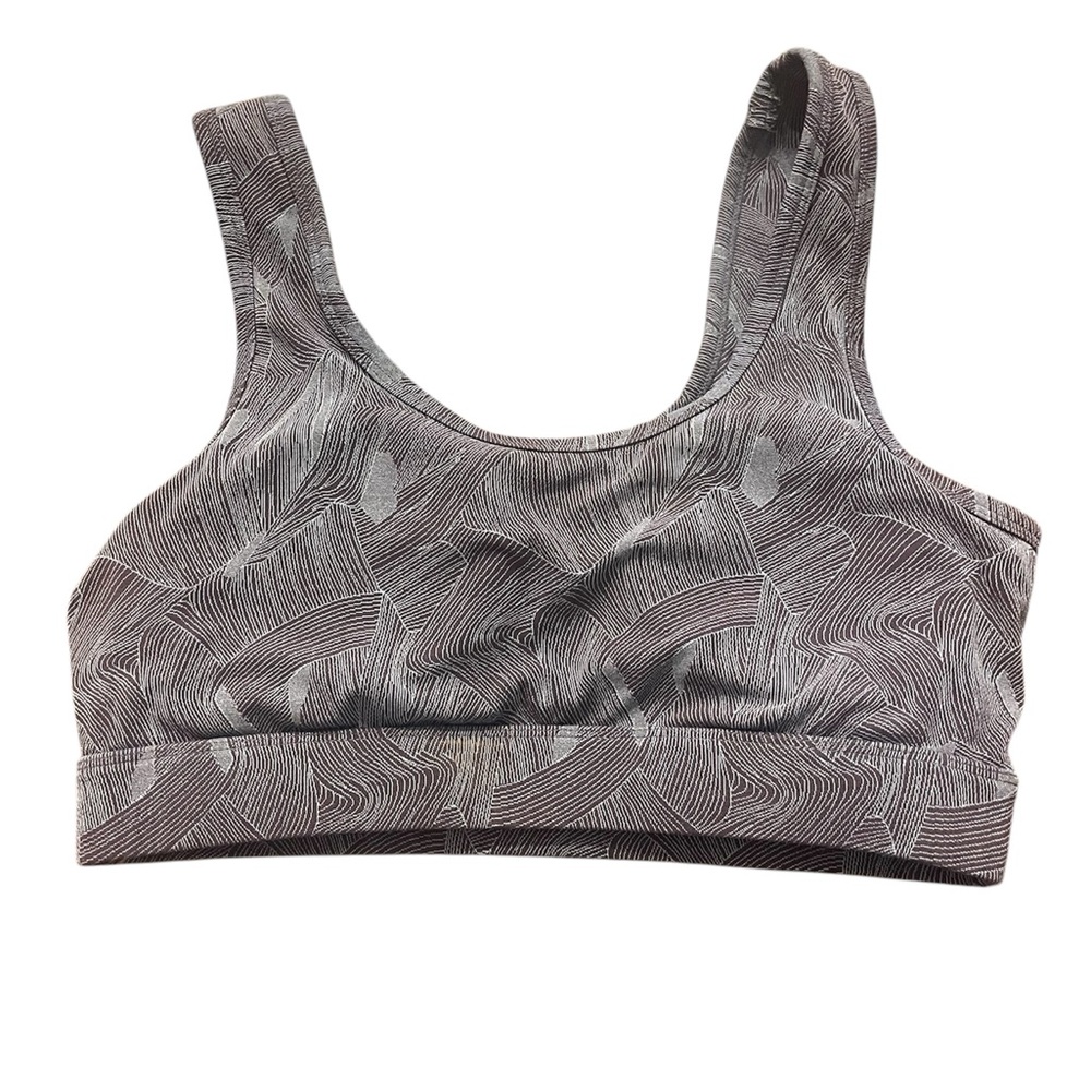 Zyia Gray Patterned Sports Bra large
